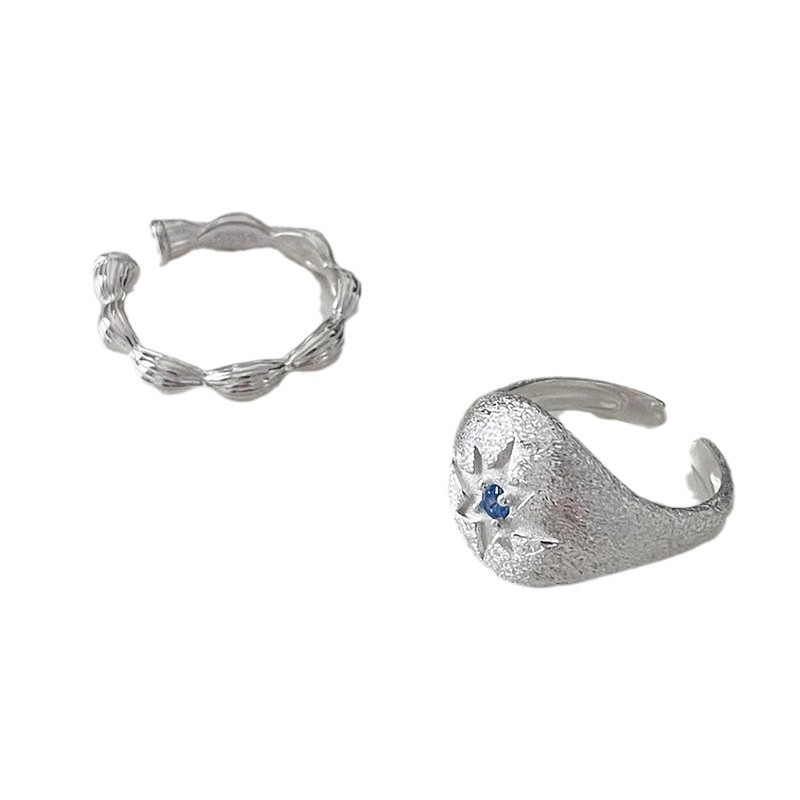 NEW Handcrafted Gold Carving Craft Ring For Women Brushed Eight-Pointed Star Ultra Shiny Niche High-End Light Luxury_voghion.com