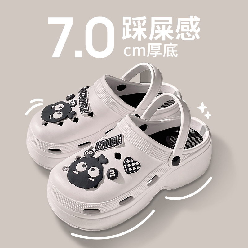 Eva Thick-Soled Clogs for Women's Summer Outer Wear, Increased Non-Slip, Poop-Feeling Beach Baotou Trbottomyy New Sandals and Slippers DIY