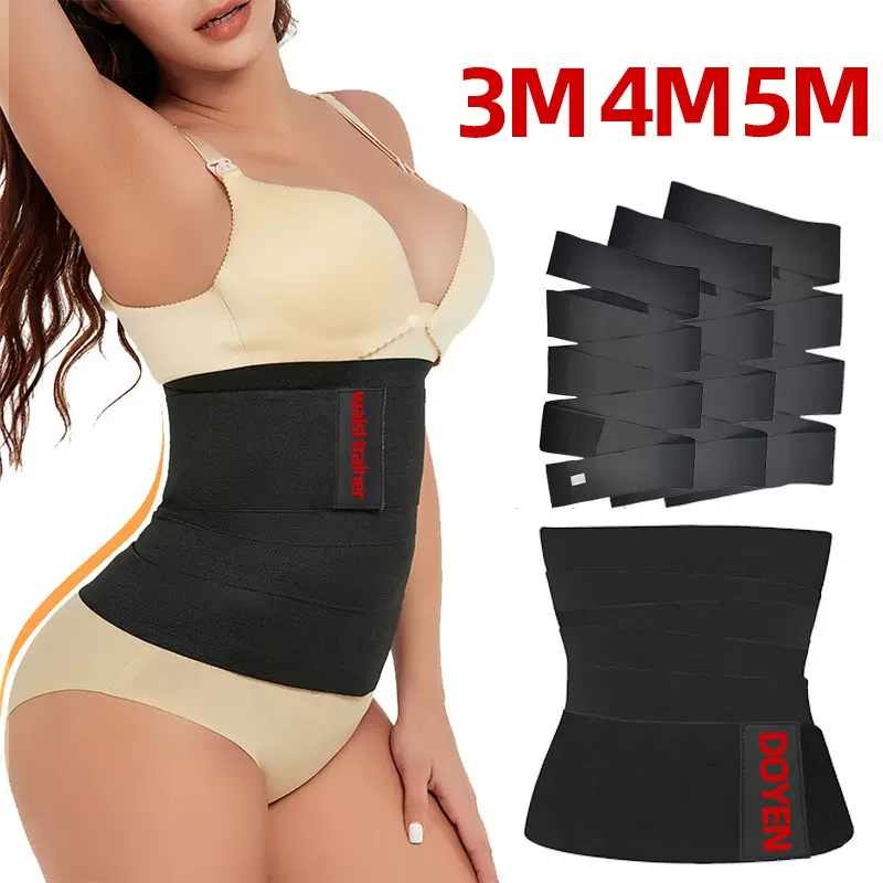 运动缠绕腹部包裹带tummy wrap waist trainer塑腰产后收腹束腰带