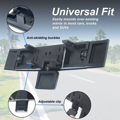mirror, 2-in-1 mirror, Large field of view rear view auxiliary mirror