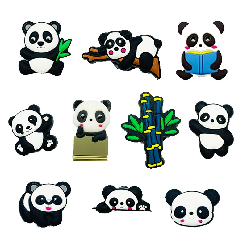 Новая модель панды DIY пещерная обувь обувь цветочная обувь аксессуары обувь декоративные аксессуары ПВХ мягкая резиновая обувь обувь цветочная обувь застежка обувь