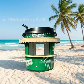 网红咖啡杯造型移动餐车 景区户外饮品售卖亭2026多款式餐车