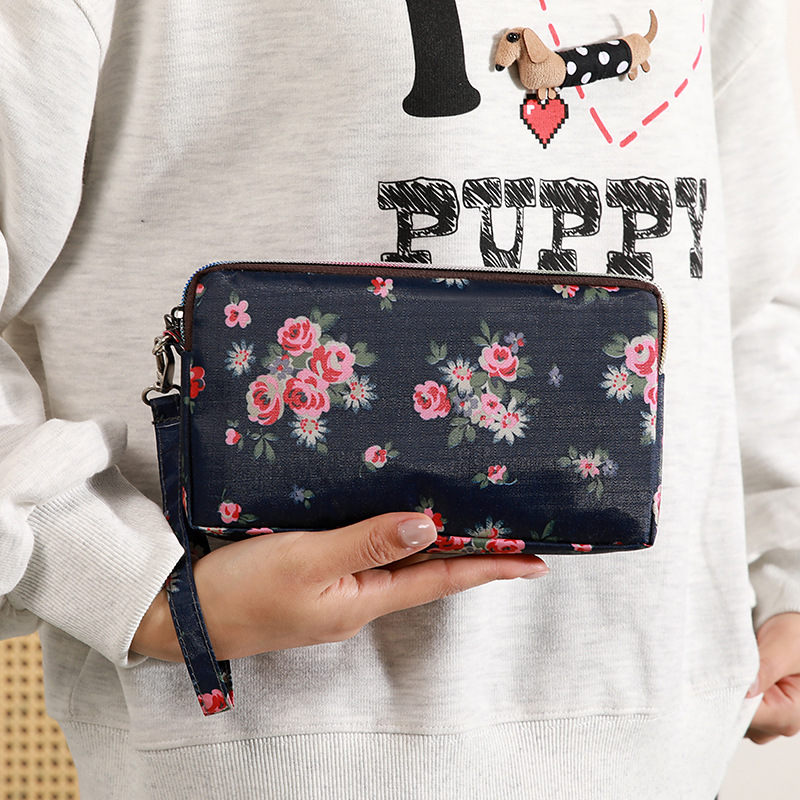 Mayorista bolso de teléfono móvil grande una sola capa cremallera larga bolso de cambio de mujer bolso de mano bolso de cambio de llaves color