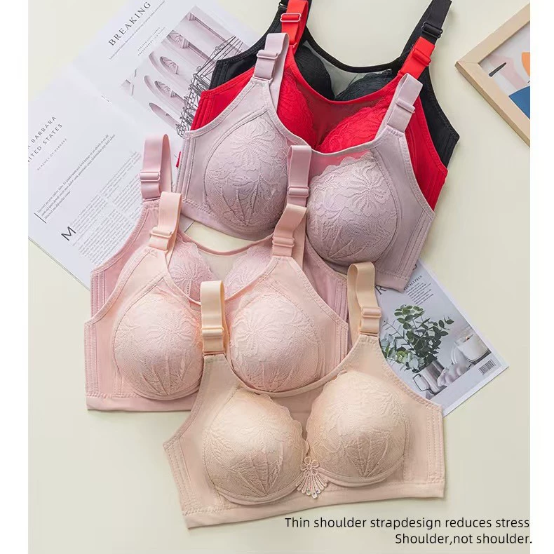 Jiaozhu 808 дышащий тонкий женский нижнее белье без стального кольца, чтобы собрать бюстгальтер новый кружевной бюстгальтер