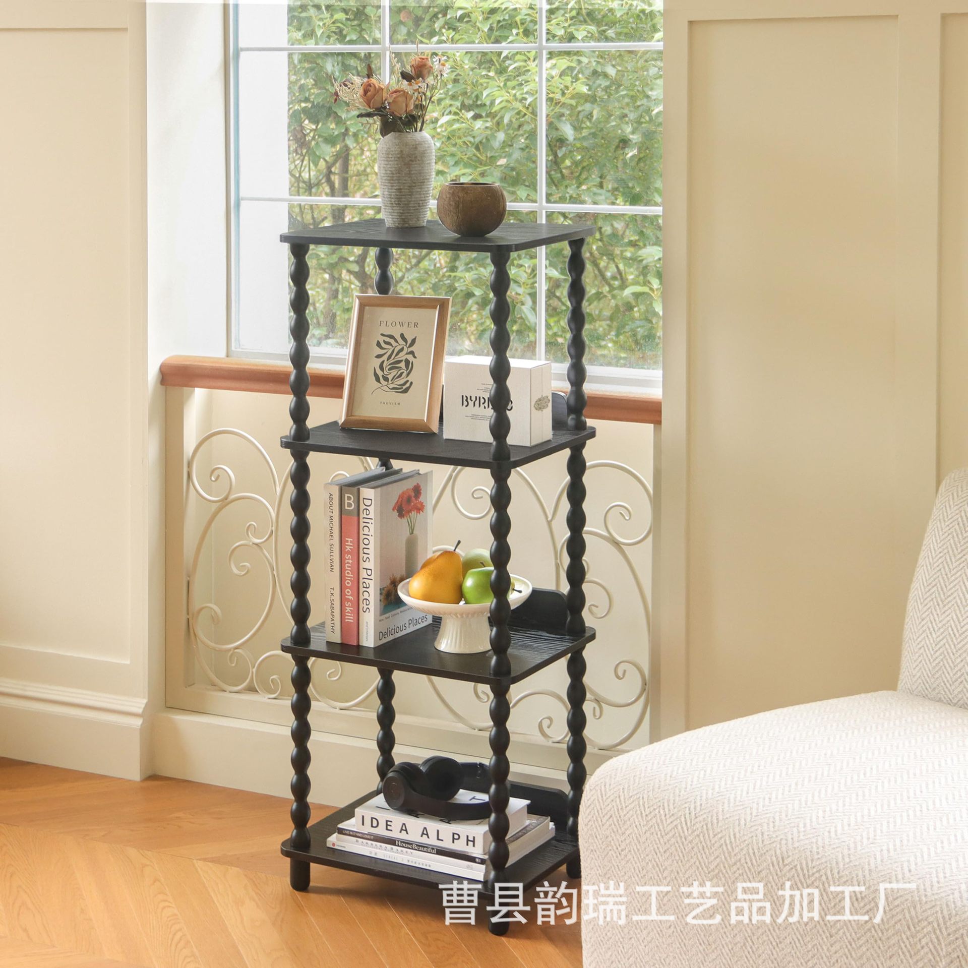 Estante de almacenamiento de madera maciza de varias capas, de pie, para sala de estar, dormitorio, cocina, baño, adornos decorativos, estilo retro, estante de almacenamiento para el hogar.