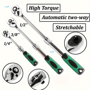 72 Tooth Extendable Ratchet Wrench – Durable Alloy Multi