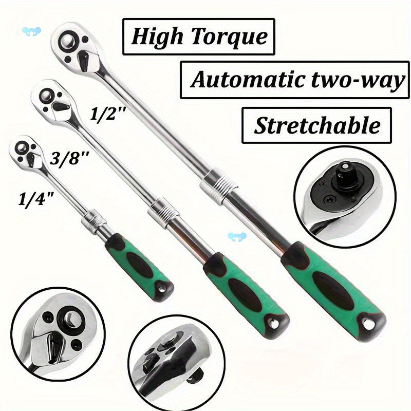 72 Tooth Extendable Ratchet Wrench – Durable alloy Multi