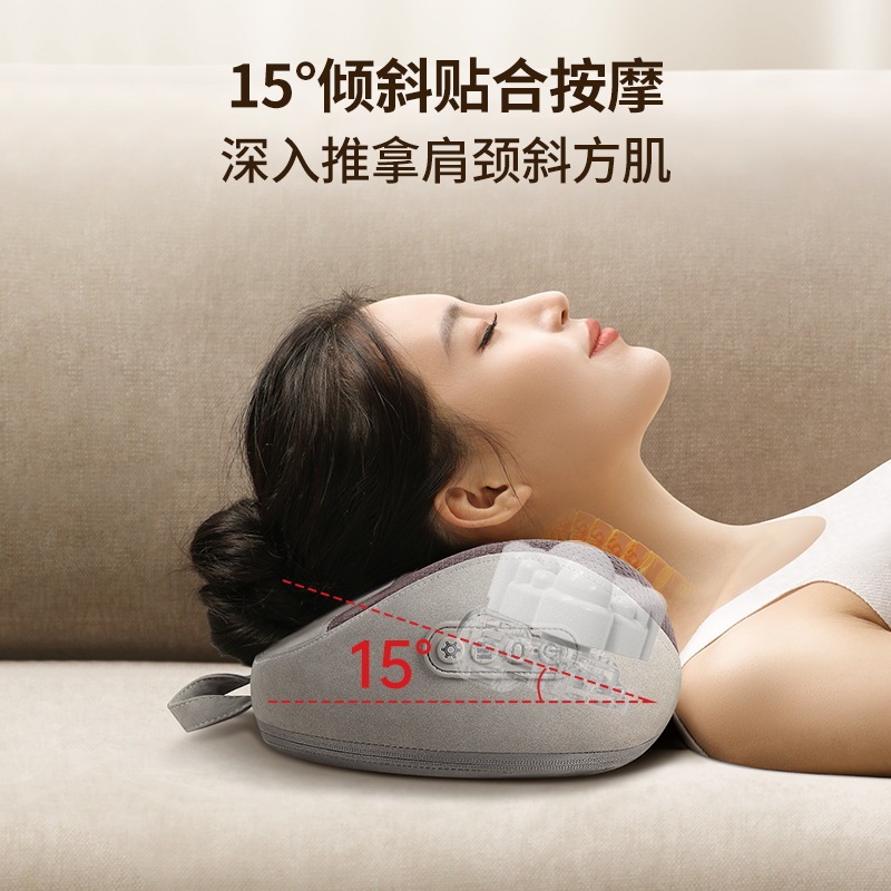 颈椎按摩枕品牌同款热敷揉捏多功能按摩仪家用腰部背部颈部按摩器|undefined