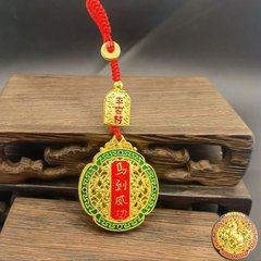 黄铜色精美钥匙扣古风平安葫芦汽车钥匙扣挂件男女通用福禄小挂架