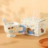 Blue gift box, set, with little bears