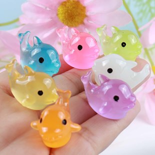 Luminous Dolphin Stereo Resin Microminiature Animal DIY Keychain Fish Tank Moss Micro Landscape Ornaments