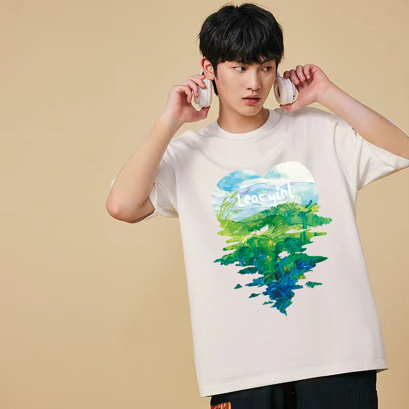T-shirt de mangas cortas para hombres 2026 nuevo estilo de verano pareja chaqueta de hielo fresco estilo de puerto relajado transpirable T corta cómoda