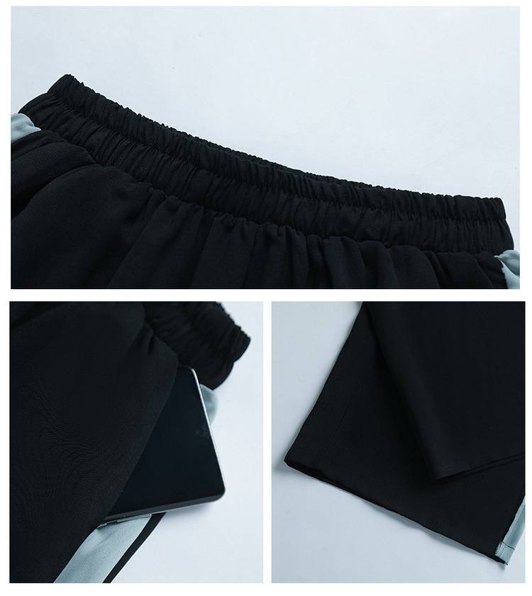 2023 Summer new short sleeve middle-aged and elderly suit female mother's wear plus size high waist cropped wide leg pants two-piece suit fashion