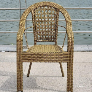 Household Single Balcony Rattan Chair, Strong and Durable Chair, Not Tiring for Long Periods of Sitting, Comfortable Rattan Chair for the Elderly, Rattan Backrest Chair