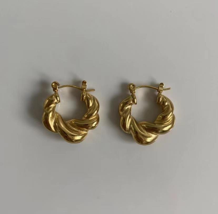 Earrings Classification 304 Stainless Steel Chain Material 1 Pair Fashion Twist Plating 201 Stainless Steel Stainless Steel Earrings