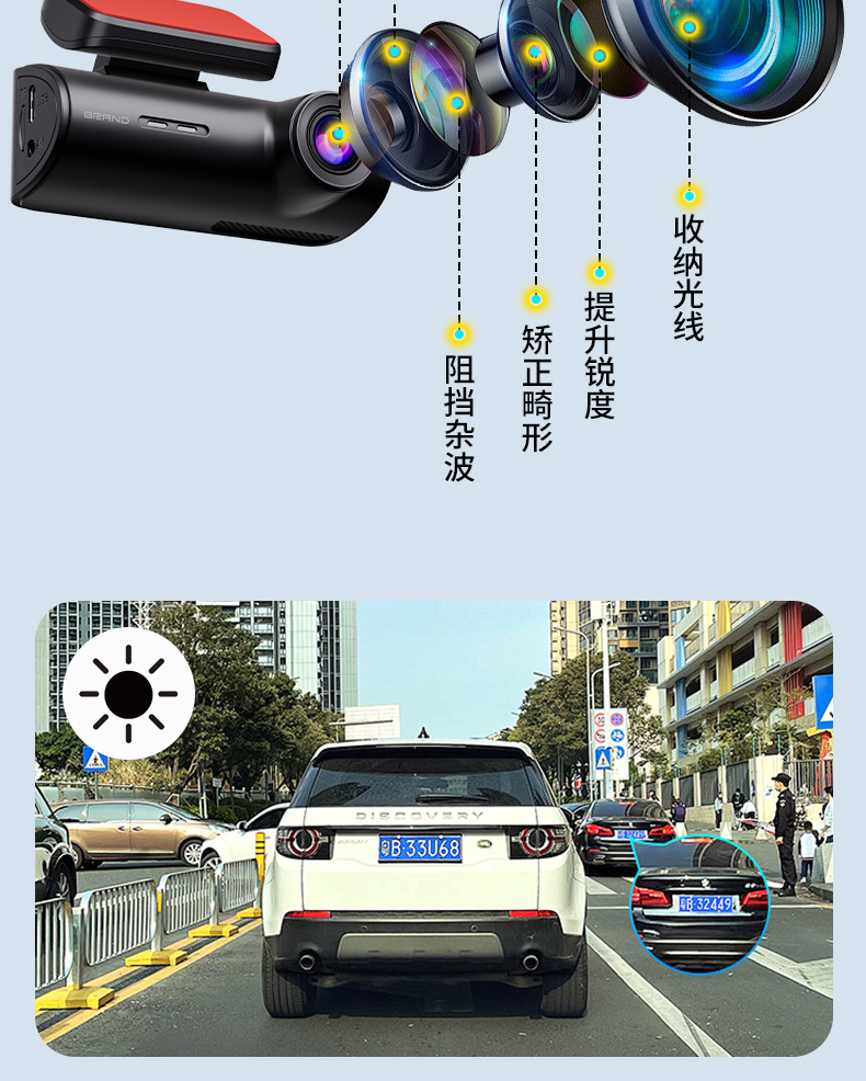 4K Ultra-Clear Driving Recorder, New Model with Wifi Connectivity, Starlight Night Vision, Intelligent Loop Recording, Automatic Coverage