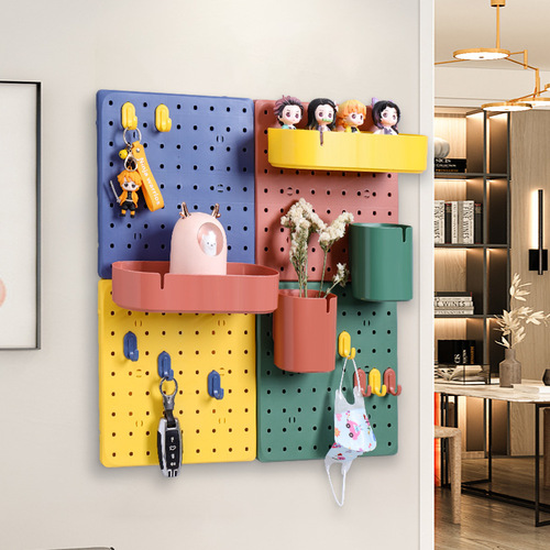 Perforated board accessories, no punching, universal kitchen shelves, dormitory parts, wall hanging storage box hooks wholesale