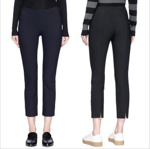 Classic V Family All-match Stretch High Waist Stretch Straight Slim-fit Commuter Women's Pants Back Split Cropped Women's Pants