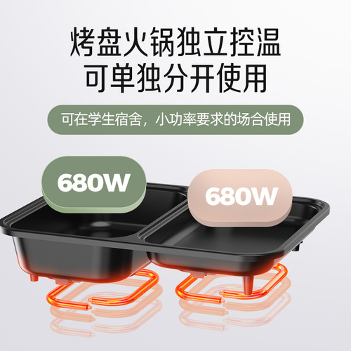 110V Taiwan Version Student Non-Stick Smokeless Electric Grill Dorm Multifunction BBQ Plate Home Electric Grill for Grilling Meat