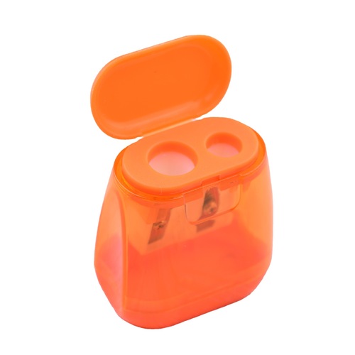 New double-hole pencil sharpener plastic cover pencil sharpener pencil turner cute children's pencil sharpener pencil planer printable