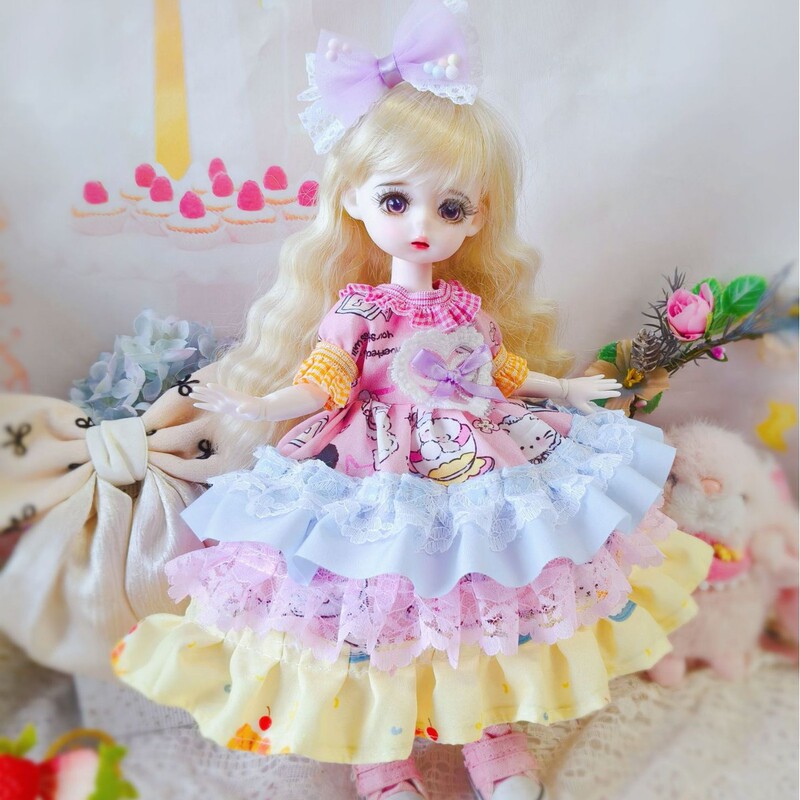 30cm · Doll Outfit Dress Bjd Lolita Dress-Up Little Princess Pretend Play Exquisite Dress-Up Doll Clothes