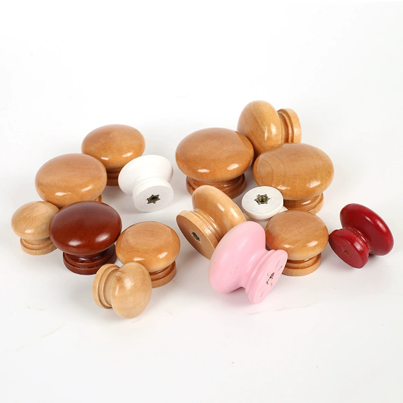 Modern simple solid wood handle single hole round mushroom handle wardrobe drawer cabinet door handle large quantity spot wholesale