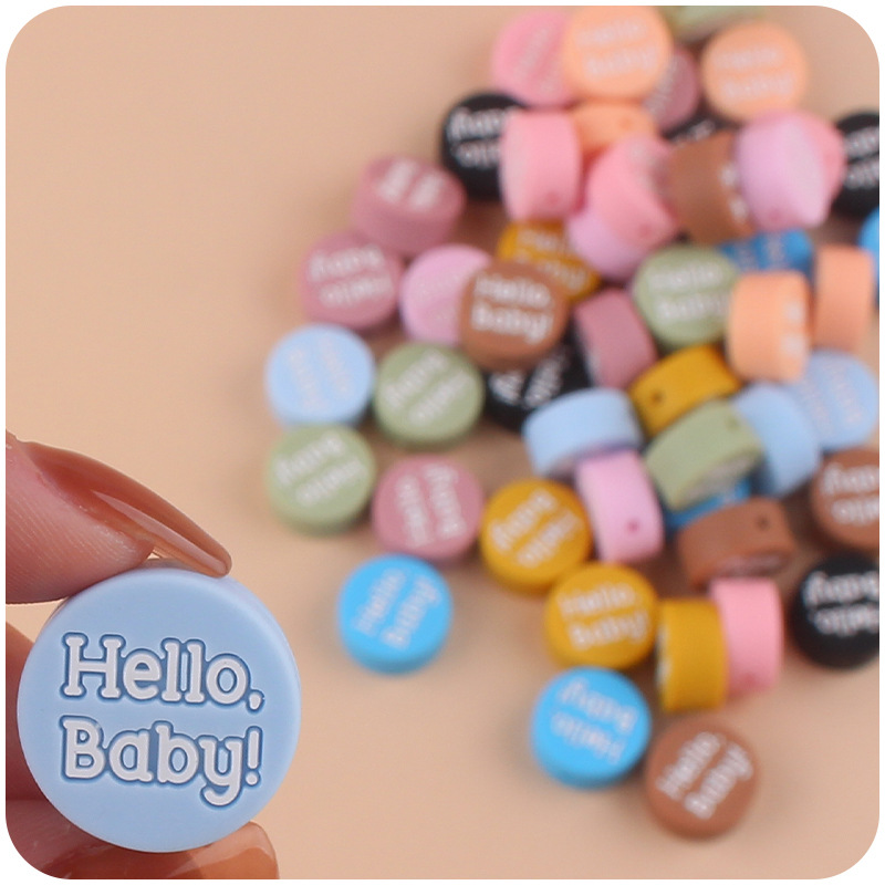 Bebé suministros de dibujos animados HOLA bebé redondo de silicona pequeño mordedor bebé molar pezón anti-caída cadena Accesorios