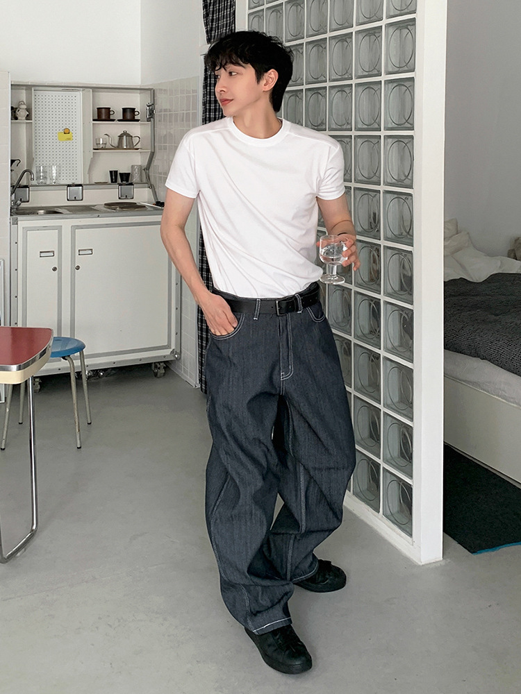 MYQシンプルカジュアル半袖tシャツ男性夏のゆるい丸首半袖韓国版トレンドCleanfit着用