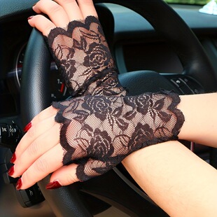 B 20889 Lace half-finger sun gloves �ٽz��߅��ָ��������