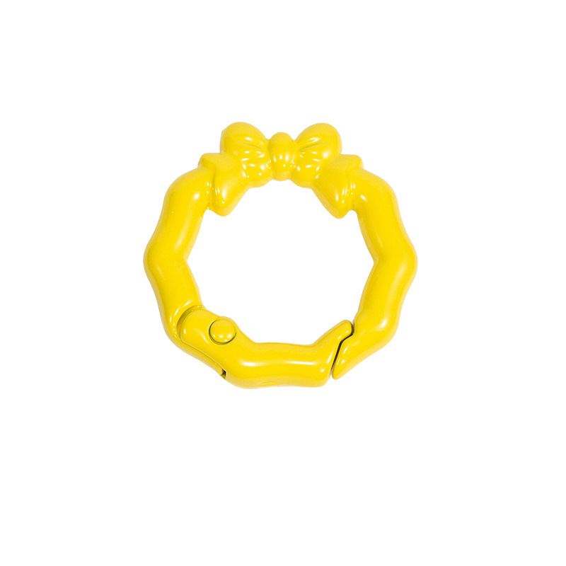 花環スプリングバックル円形開口環蝶結びスプリングリングキーホルダーDIY部品合金接続リング卸売り