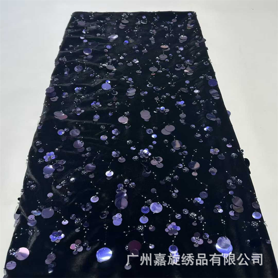 Nuevos estilos de otoño e invierno, varias especificaciones, borlas de lentejuelas, tela bordada de terciopelo, ropa de estilo étnico, vestidos, faldas cheongsam, tela de terciopelo.