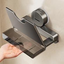 吸盘锅盖架免打孔壁挂墙上厨房置物架带接水盘菜板砧板沥水收纳架