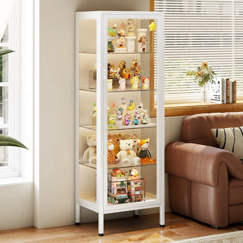 Стальной книжный шкаф, бытовая детская книжная полка с дверцей, стеклянный шкаф ручной работы, витрина, напольный шкаф для хранения в гостиной, шкаф для хранения