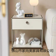 中古轻奢USM模块简约现代ins边柜不锈钢沙发卧室收纳床头柜组合柜