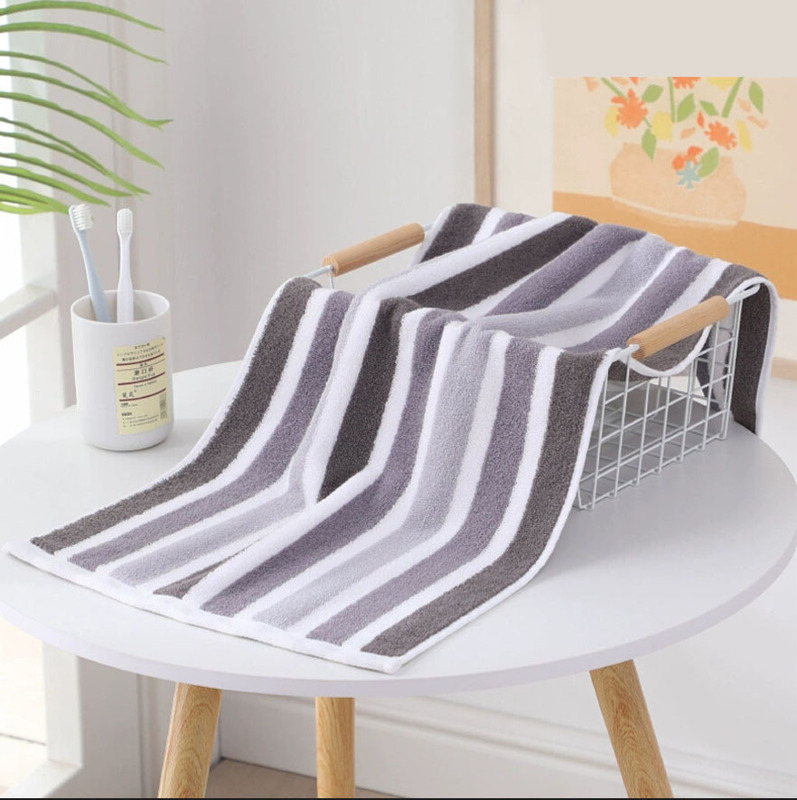 Autumn and winter thickened striped cotton towel cotton absorbent household hotel children adult face towel factory wholesale