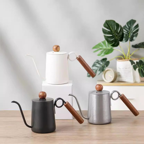 Original ring hand-brewed coffee pot 304 stainless steel hanging ear hand-brewed kettle rosewood handle narrow mouth long mouth kettle