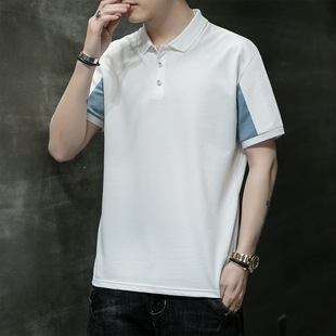 Short-Sleeved T-Shirt Men's Trendy Summer 2021 New Trendy Brand Men's Lapel Polo Shirt Short-Sleeved Summer