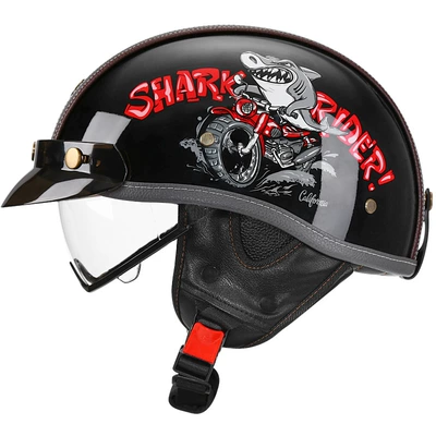 Motosiklet kaskı (dəbilqə) – Scoop Helmet - glossy-black-shark-bully-transparent-m