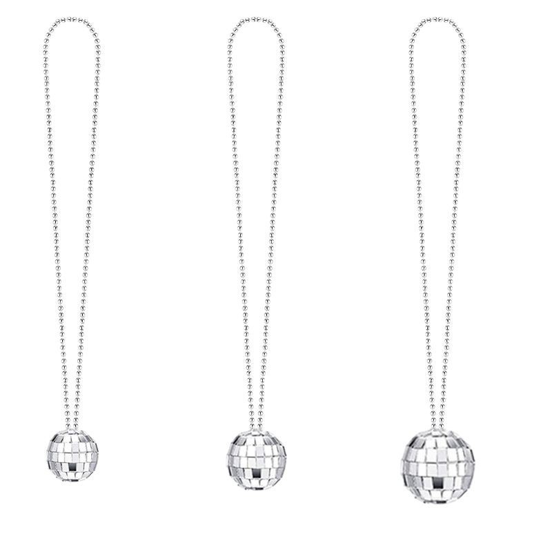 CL Cross-border fiesta espejo discoteca bola cadena de cuentas collar de fiesta Disco bola de plata mascarada vestir