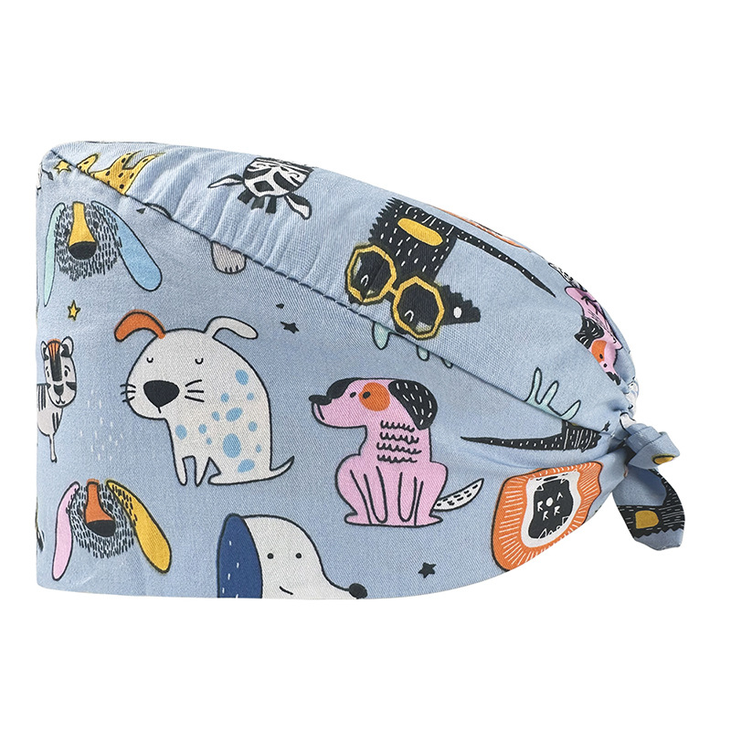 Nuevo lindo pequeño Panda de dibujos animados lindo patrón niña enfermera sombrero quirúrgico tapa de trabajo sombrero Tapa Protectora