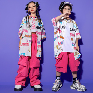 Girls' Jazz Dance Costume Stylish Japanese Street Dance Performance Outfit Set Children's Hip-Hop Runway Stage Trendy