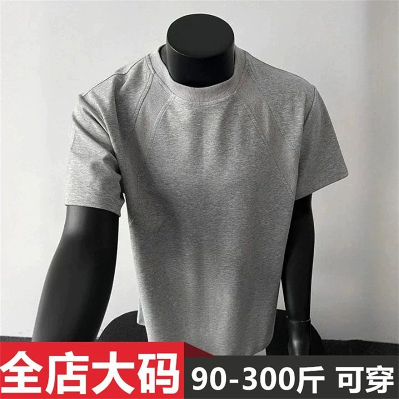 Cotton summer T-shirt, with short sleeve, plus size, American style
