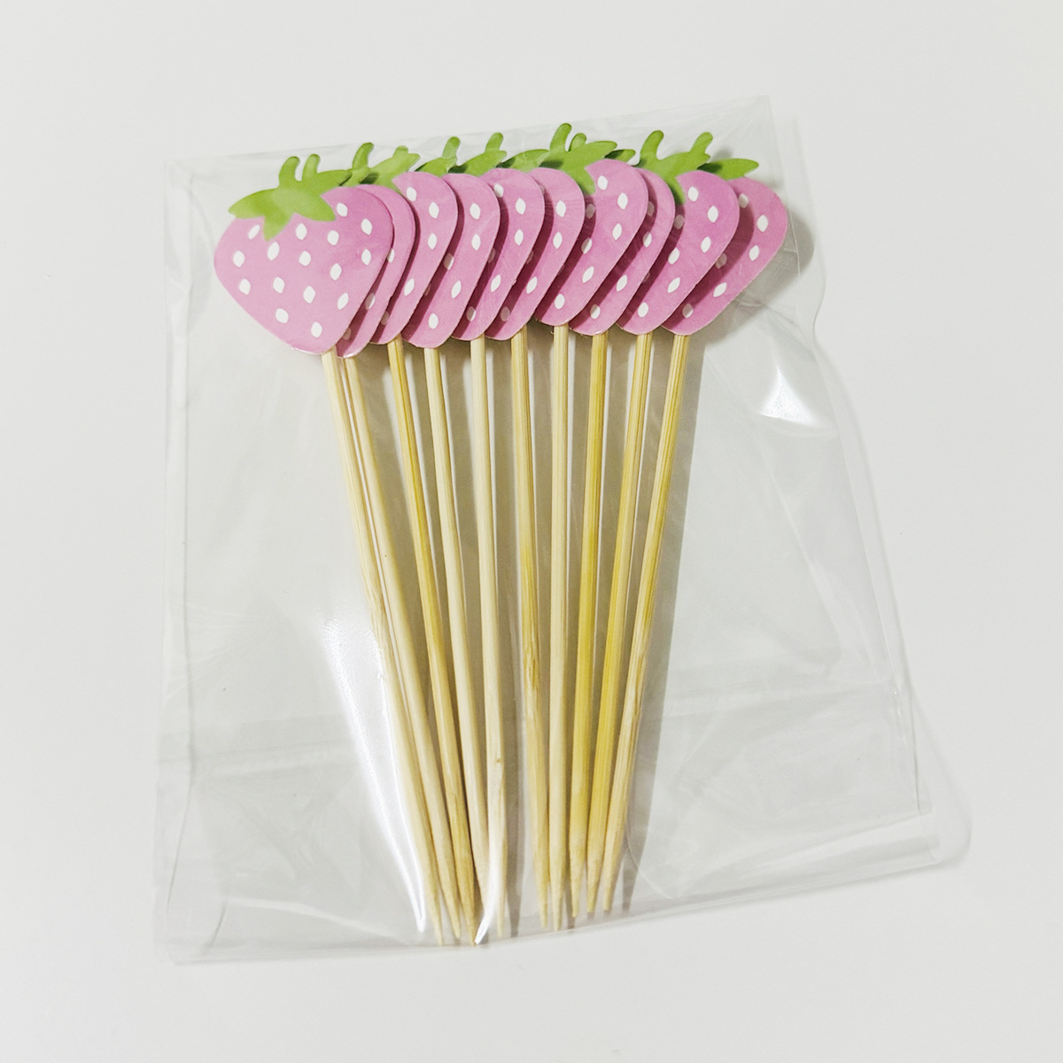 Lugar de fábrica al por mayor decoración creativa de pasteles de fiesta con letrero de fresa, letrero de decoración de postres, venta caliente transfronteriza