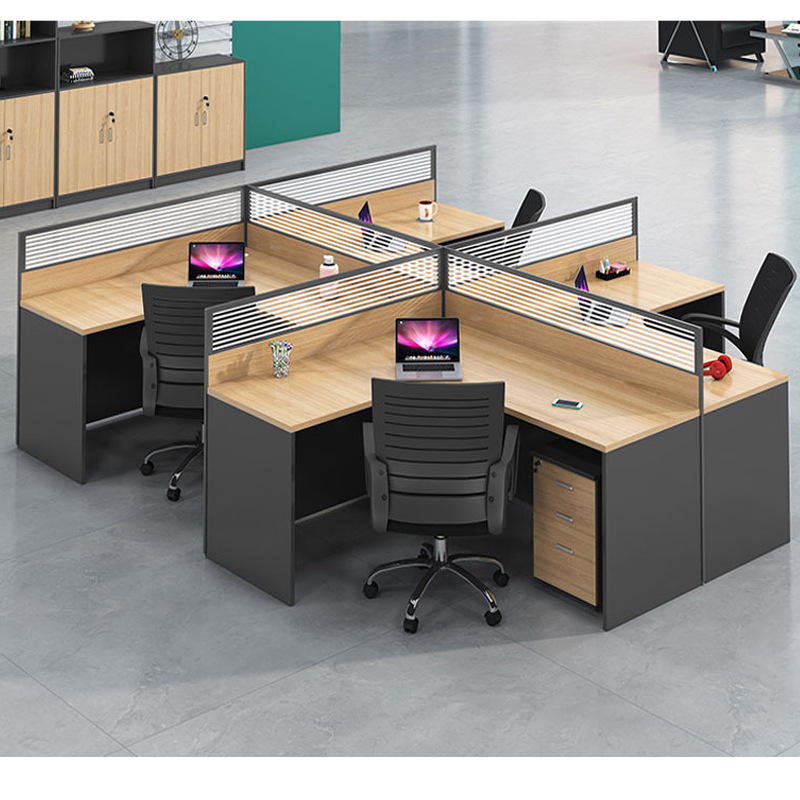 Staff Office Desk and Chair Set, 6-Person Office Partition, Single-Person 4-Person Workstation Furniture, Computer Desk