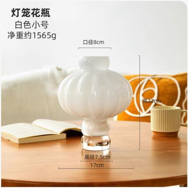 Nueva linterna china estilo hogar vasos de vidrio modelo moderno decoración de gabinete invitados