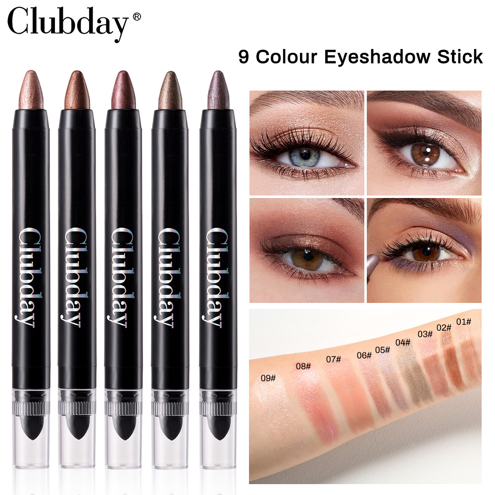 Clubday Cross-border Double-headed Pearlescent Eyeshadow Stick, long-lasting waterproof, lazy eye makeup brightening, high-gloss, under-eye Eyeshadow pen undefined