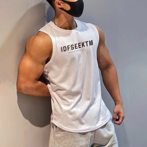 Muscle Fitness Quick Dry Backless Mesh Sweat Absorbent Training Basketball Breathable Fashion Ins Sleeveless T-Shirt for Men