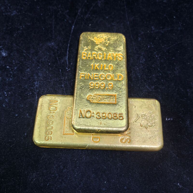 Simulated Gold Bars British Queen Gold Bricks Solid Copper Electroplating Movie Shooting Event Props