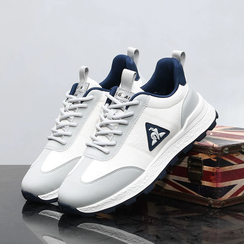 Агамская обувь мужская обувь весна и лето новая дышащая кожаная спортивная обувь мужская толстая подошва бег повседневная обувь папы 8669