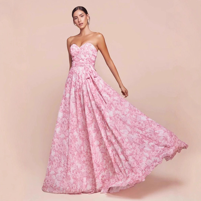 2025 New Cross-Border Supply European and American Style Sleeveless Elegant Printed Long Dress Bohemian Vacation Style Dress 2025 New Cross-Border Supply European and American Style Sleeveless Elegant Printed Long Dress Bohemian Vacation Style Dress